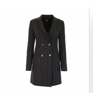 Staud Roxy Striped Black Blazer Dress
